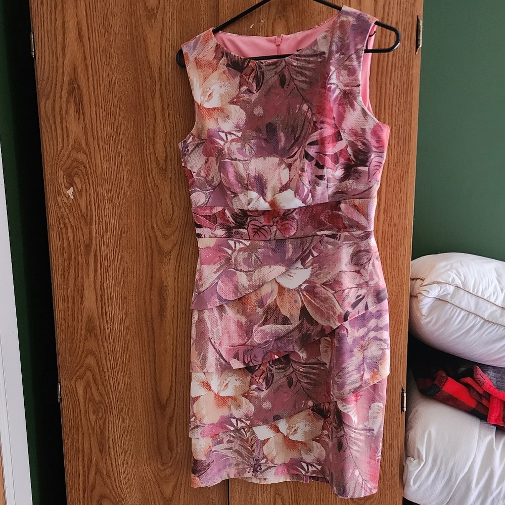 Connected Apparel Floral Sleeveless Mini Dress